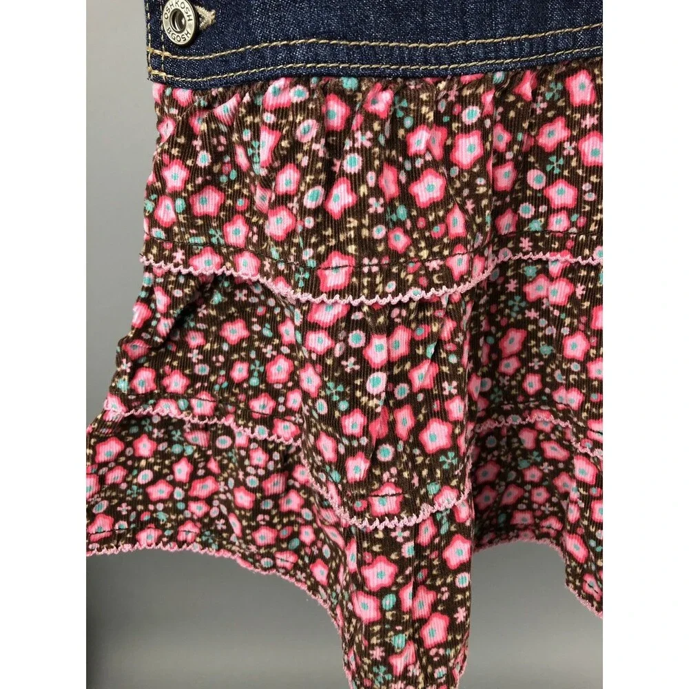 Oshkosh B’gosh Toddler Girl 24 Mo Vestbak Tiered Dress Floral VINTAGE Brown Pink